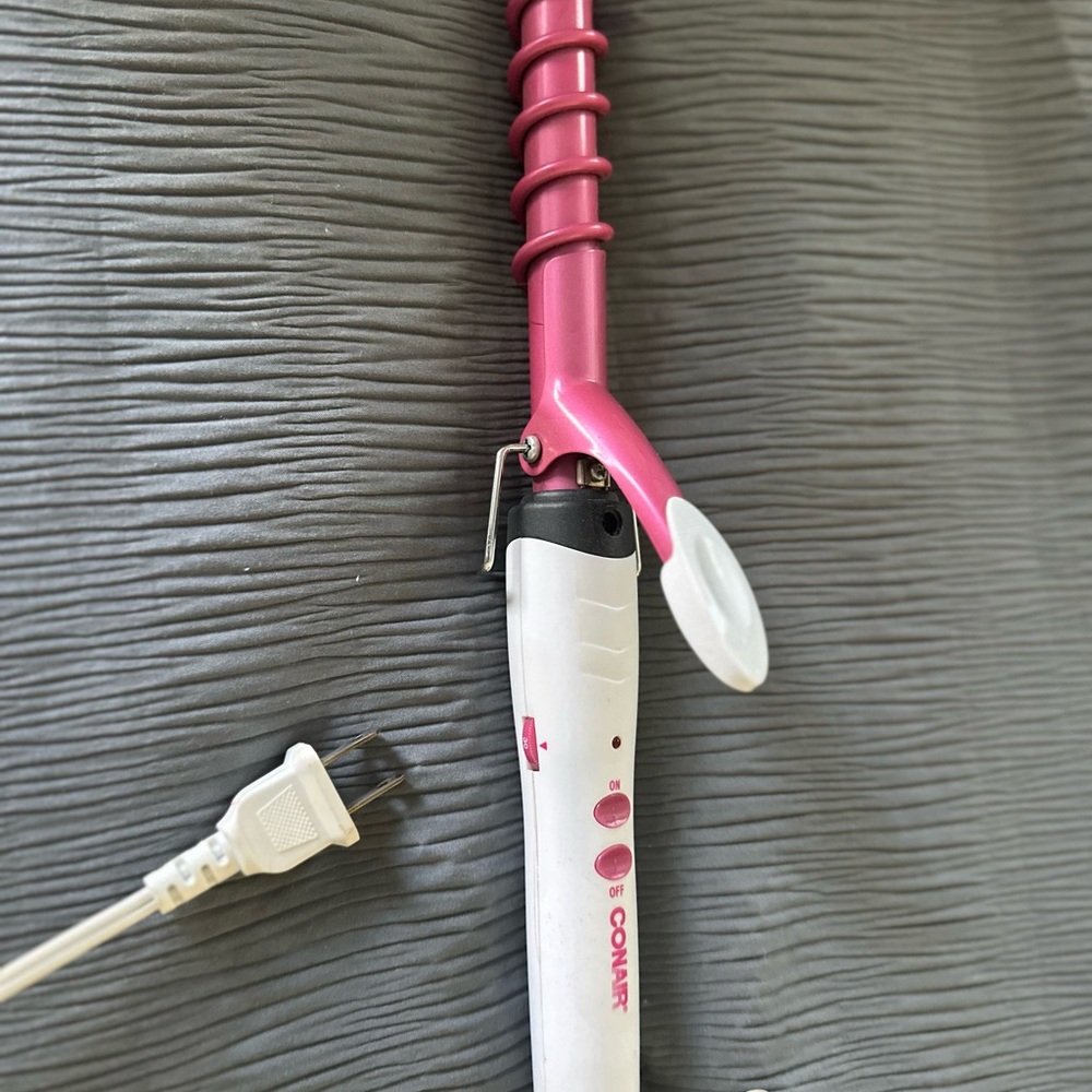 Pink and White Curling Iron